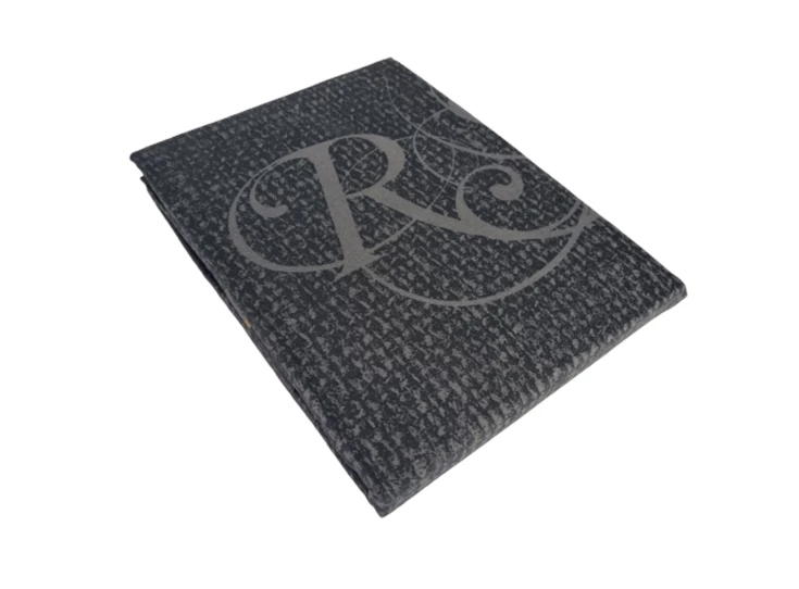 Royal suite dekbedovertrek tekst zwart grijs 140x220cm 1 persoons katoen detail refined bedding