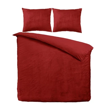 velvet beau maison velours één persoons 140x220cm bordeaux rood dekbedovertrek