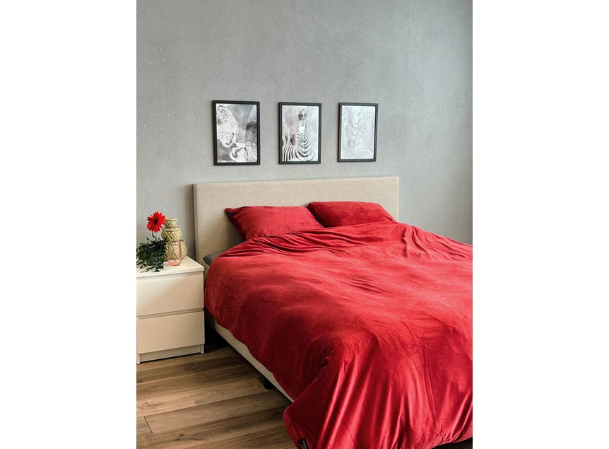 velvet beau maison velours één persoons 140x220cm bordeaux rood sfeerbeeld dekbedovertrek