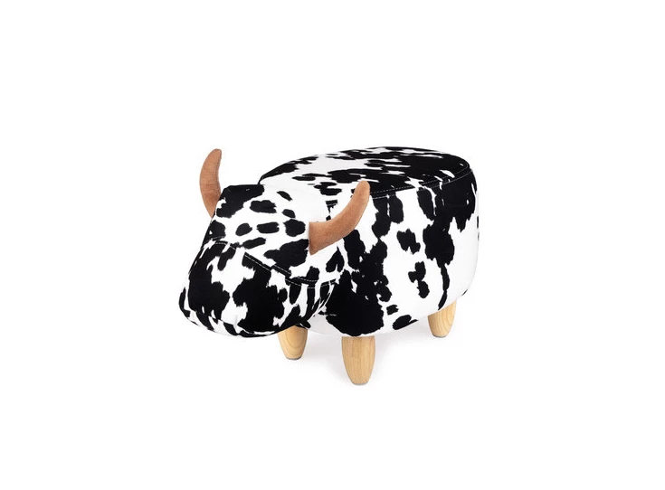 B27174 stool la vache balvi krukje koe cow zwart wit polyester wood hout bergers