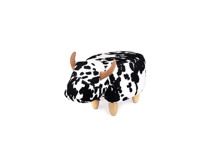 B27174 stool la vache balvi krukje koe cow zwart wit polyester wood hout bergers