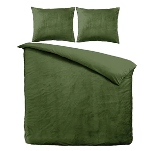 beau maison fluwelen dekbedovertrek 240x220cm tweepersoons velvet velours groen