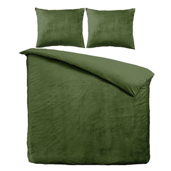 beau maison fluwelen dekbedovertrek 240x220cm tweepersoons velvet velours groen
