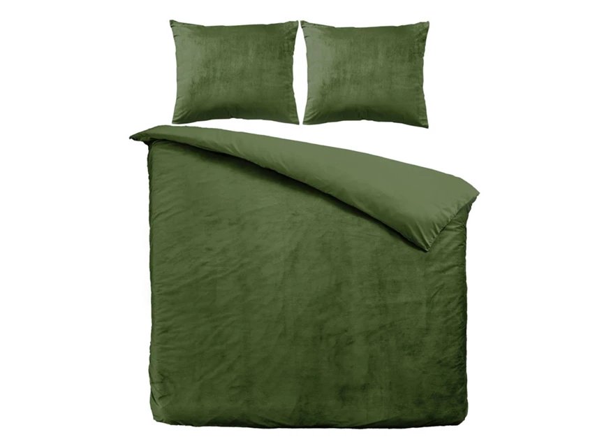 beau maison fluwelen dekbedovertrek 240x220cm tweepersoons velvet velours groen