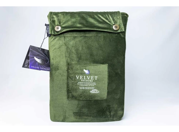 beau maison fluwelen verpakking dekbedovertrek 240x220cm tweepersoons velvet velours groen