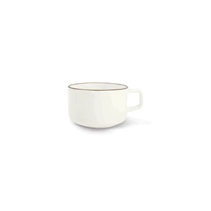 740844 collect servies ivoor ivory bon bistro kop mok tas bruin randje porselein