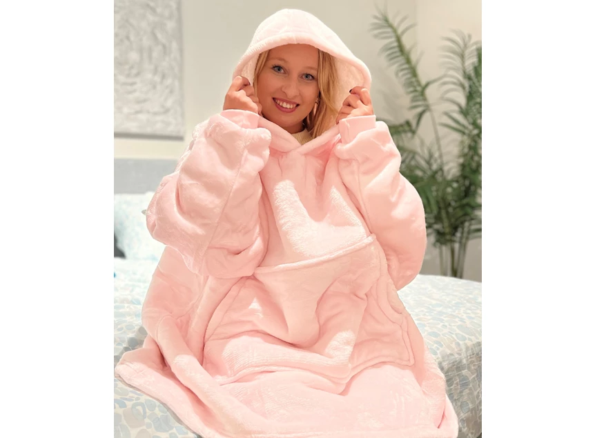 hoodie met kap poeder roos