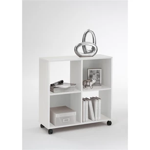 Sprint: bibliotheekrek op wieltjes wit