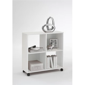 Sprint: bibliotheekrek op wieltjes wit