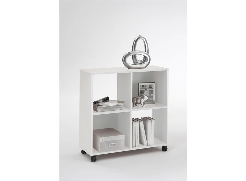 Sprint: bibliotheekrek op wieltjes wit
