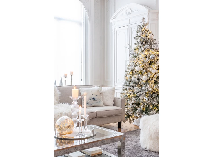 76887 J-Line Jolipa superzacht Sierkussen Cutie 45x45cm Wit sfeerbeeld kerst