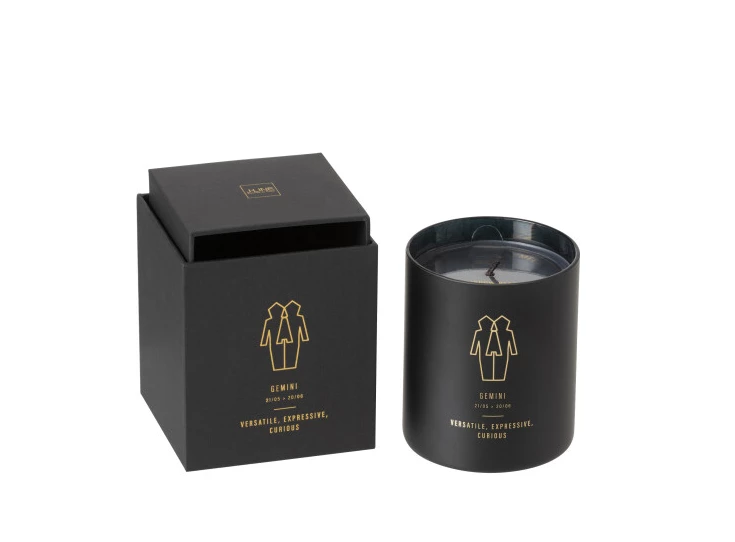 21936 J-LINE Jolipa geurkaars astro tweelingen zwart 50u