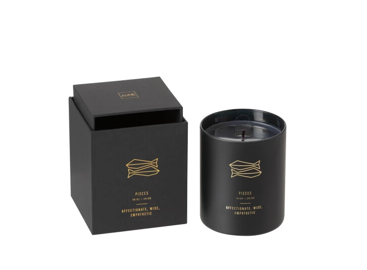 21930 J-LINE geurkaars astro vissen zwart 50u