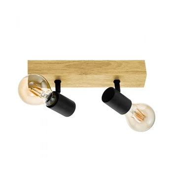 98112 townshend 3 balkspot hout eiken 60w 2 lampen verlichting eglo wandlamp plafondlamp