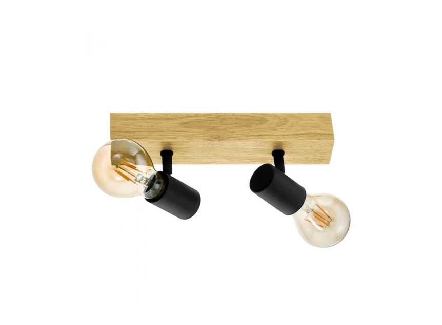 98112 townshend 3 balkspot hout eiken 60w 2 lampen verlichting eglo wandlamp plafondlamp