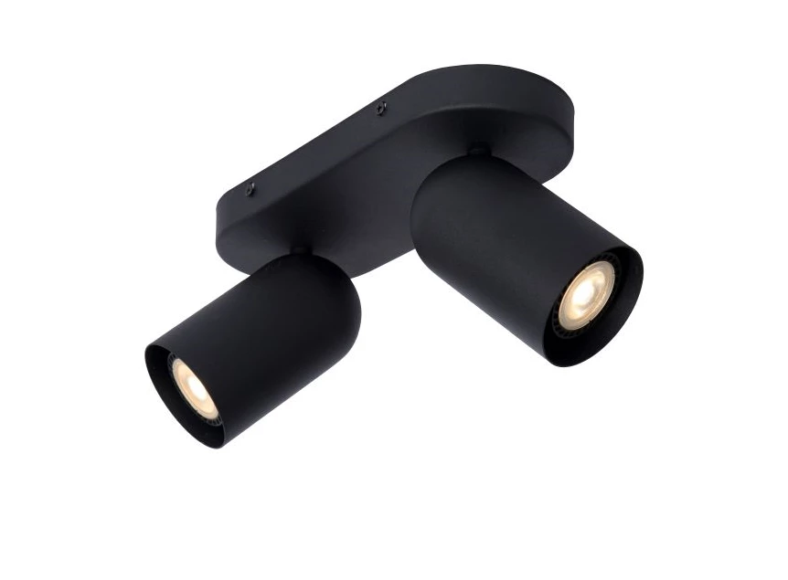 13958-02-30 Lucide punch plafondspot 2xGU10 zwart lampen