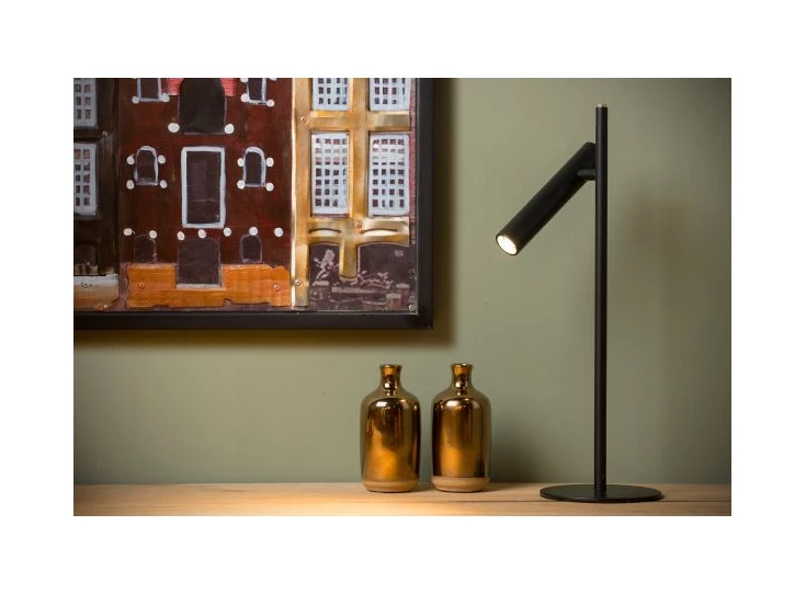 79581-05-30 lucide philon tafellamp Ø 13 cm 3000k zwart sfeer