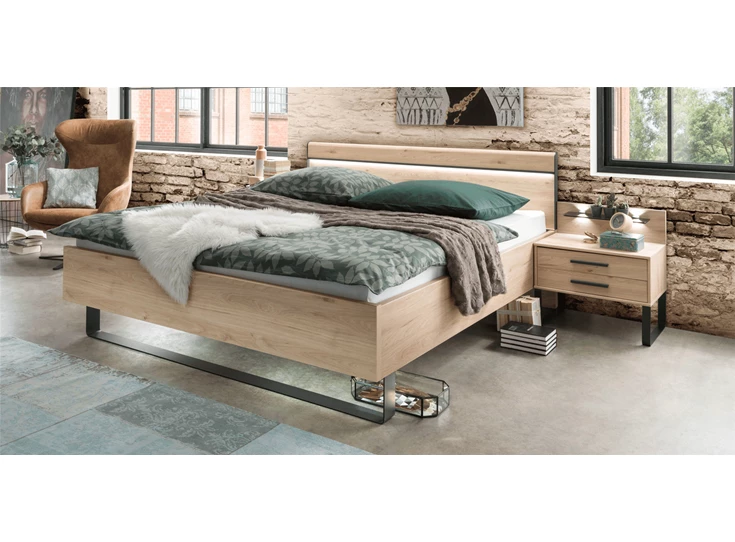 Brussel slaapkamer futonbed zweefdeurkast commode nachttafels wiemann mobel