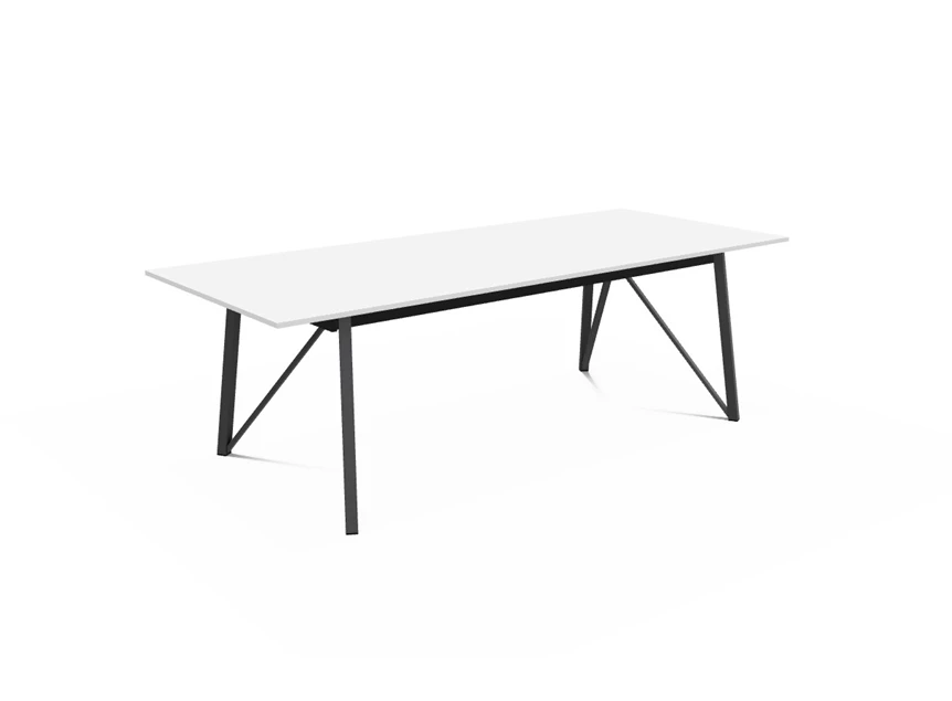 Tafel Wacko in Fenix blad schuin vooraanzicht perfecta wit zwart