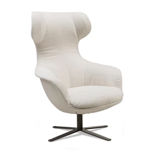 Bijzetzetel Peaches stof bouclé wit Het Anker