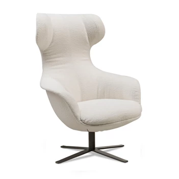 Bijzetzetel Peaches stof bouclé wit Het Anker