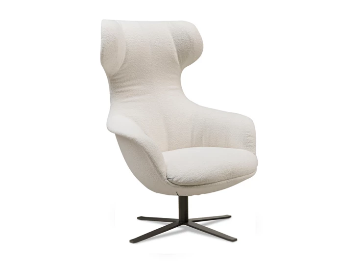 Bijzetzetel Peaches stof bouclé wit Het Anker