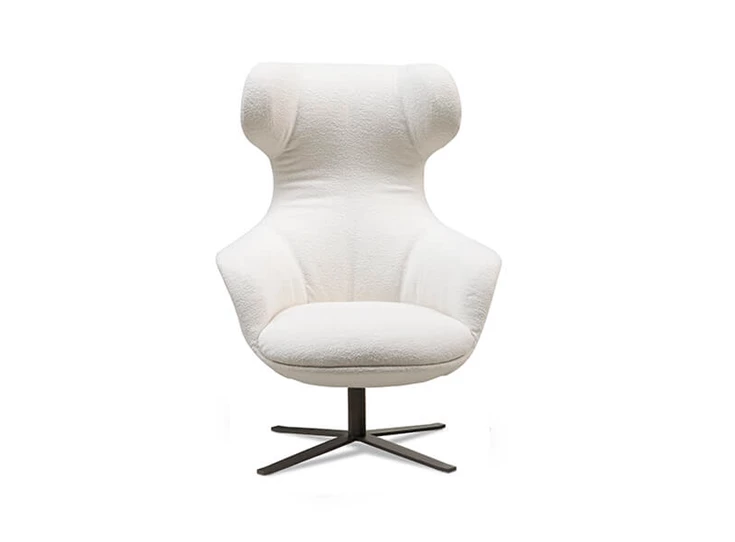 Front Bijzetzetel Peaches stof bouclé wit Het Anker