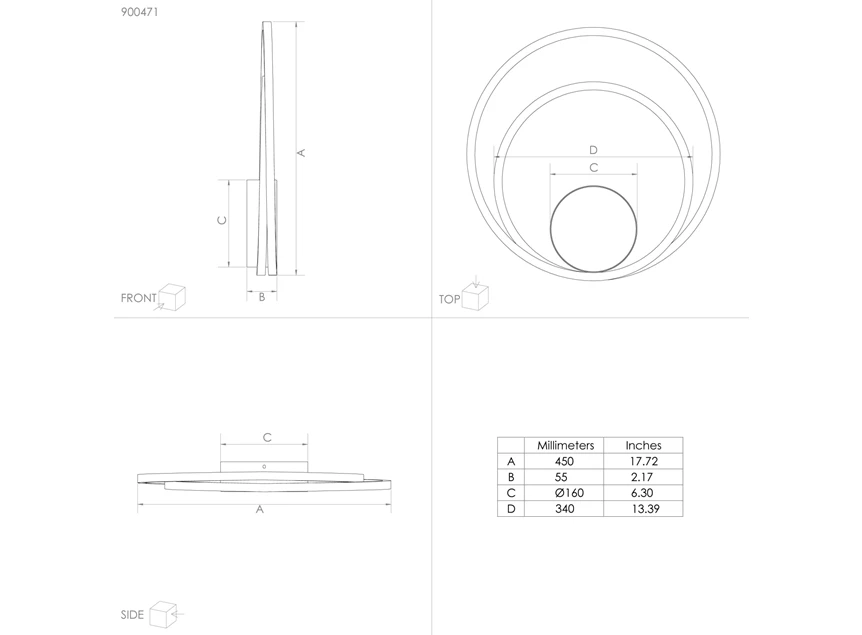 900471 ruotale plafondlmap led zwart eglo technische info