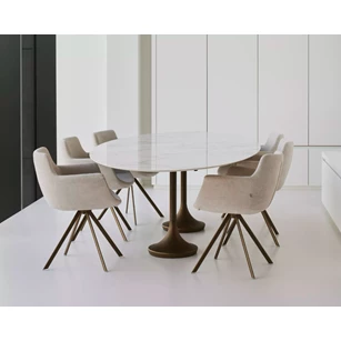 Tafel Central Elyps xeramica bianco d'oro Joli