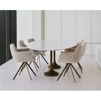 Tafel Central Elyps xeramica bianco d'oro Joli