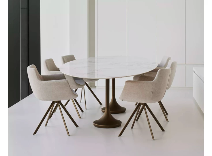 Tafel Central Elyps xeramica bianco d'oro Joli