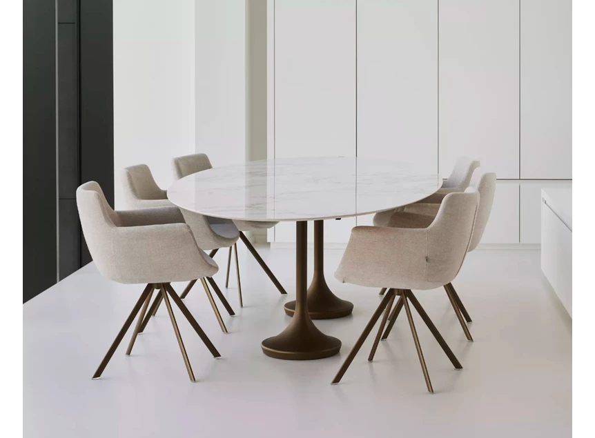 Tafel Central Elyps xeramica bianco d'oro Joli