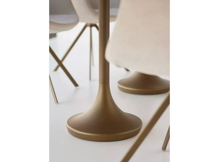 Onderstel Tafel Central Elyps xeramica bianco d'oro Joli