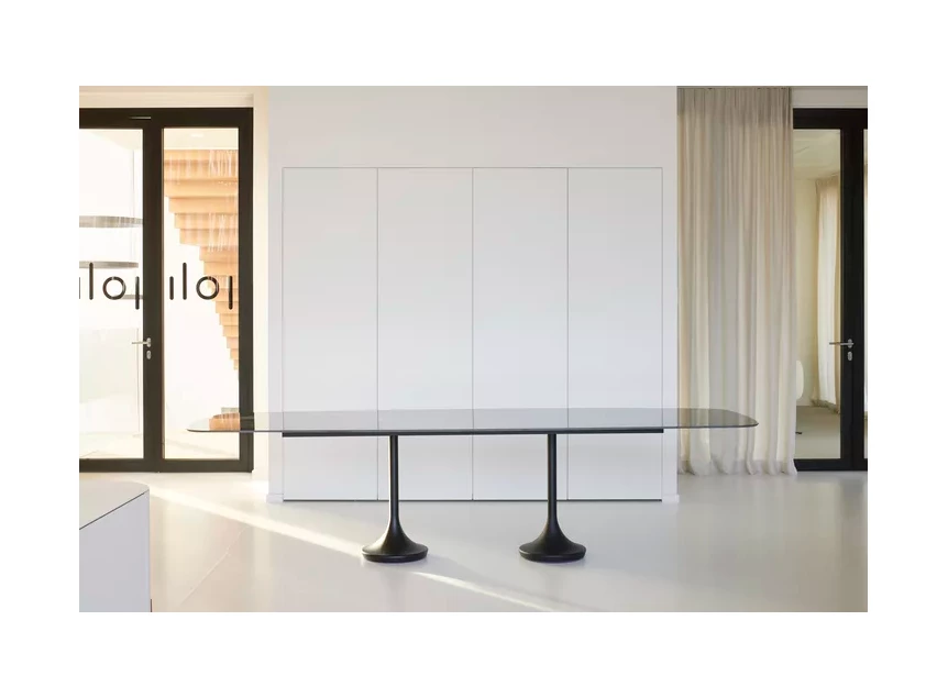 Zonder stoelen Tafel Central Faux Elyps xeramica black diamond Joli