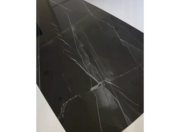 Bovenblad Tafel Central Faux Elyps xeramica black diamond Joli