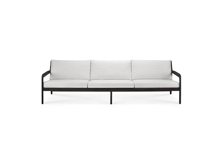 Zitbank Teak Jack Black Outdoor Sofa 3 Seater Off White 10233 Ethnicraft
