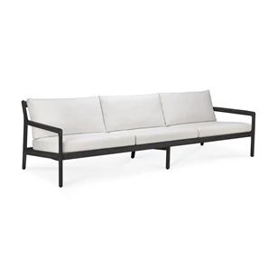 Zijkant Zitbank Teak Jack Black Outdoor Sofa 3 Seater Off White 10233 Ethnicraft