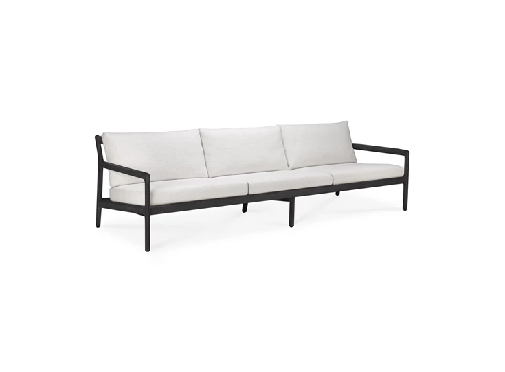 Zijkant Zitbank Teak Jack Black Outdoor Sofa 3 Seater Off White 10233 Ethnicraft