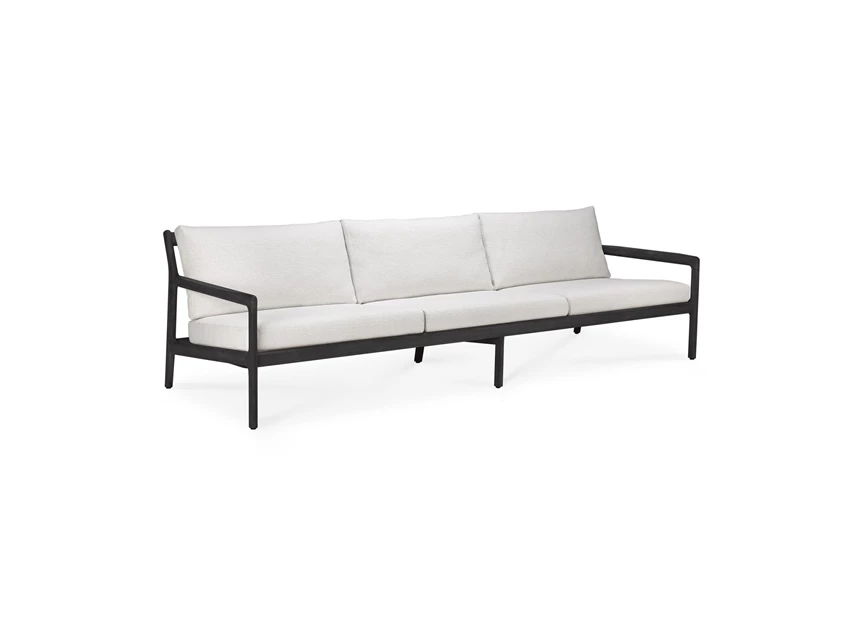 Zijkant Zitbank Teak Jack Black Outdoor Sofa 3 Seater Off White 10233 Ethnicraft