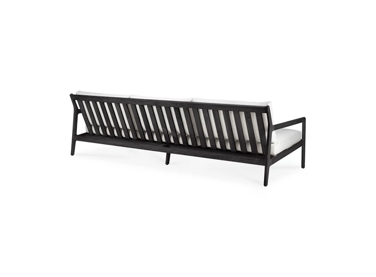 Achterkant Zitbank Teak Jack Black Outdoor Sofa 3 Seater Off White 10233 Ethnicraft