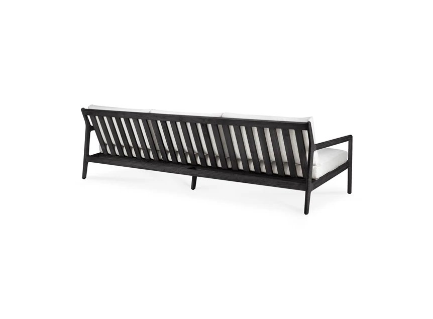 Achterkant Zitbank Teak Jack Black Outdoor Sofa 3 Seater Off White 10233 Ethnicraft