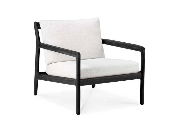 Bijzetzetel Teak Jack Black Outdoor Lounge Chair Off White 10231 Ethnicraft