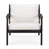 Front Bijzetzetel Teak Jack Black Outdoor Lounge Chair Off White 10231 Ethnicraft