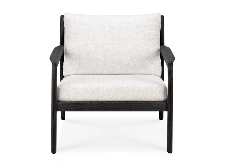Front Bijzetzetel Teak Jack Black Outdoor Lounge Chair Off White 10231 Ethnicraft