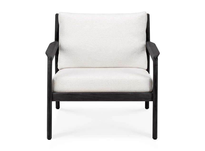 Front Bijzetzetel Teak Jack Black Outdoor Lounge Chair Off White 10231 Ethnicraft