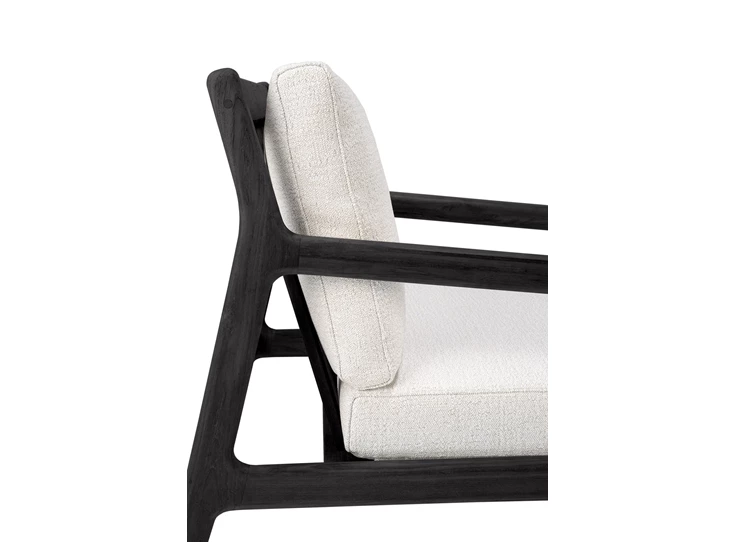 Zijde Bijzetzetel Teak Jack Black Outdoor Lounge Chair Off White 10231 Ethnicraft