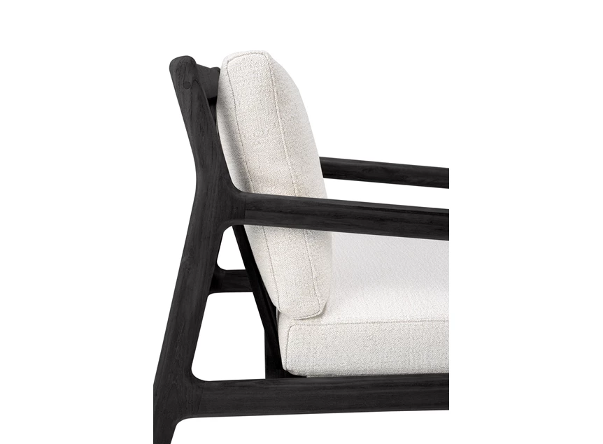 Zijde Bijzetzetel Teak Jack Black Outdoor Lounge Chair Off White 10231 Ethnicraft