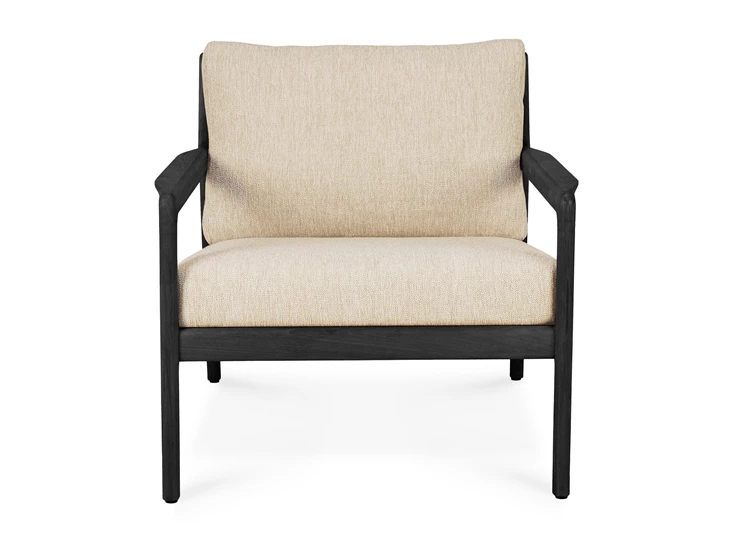 Front Bijzetzetel Teak Jack Black Outdoor Lounge Chair Natural 10228 Ethnicraft