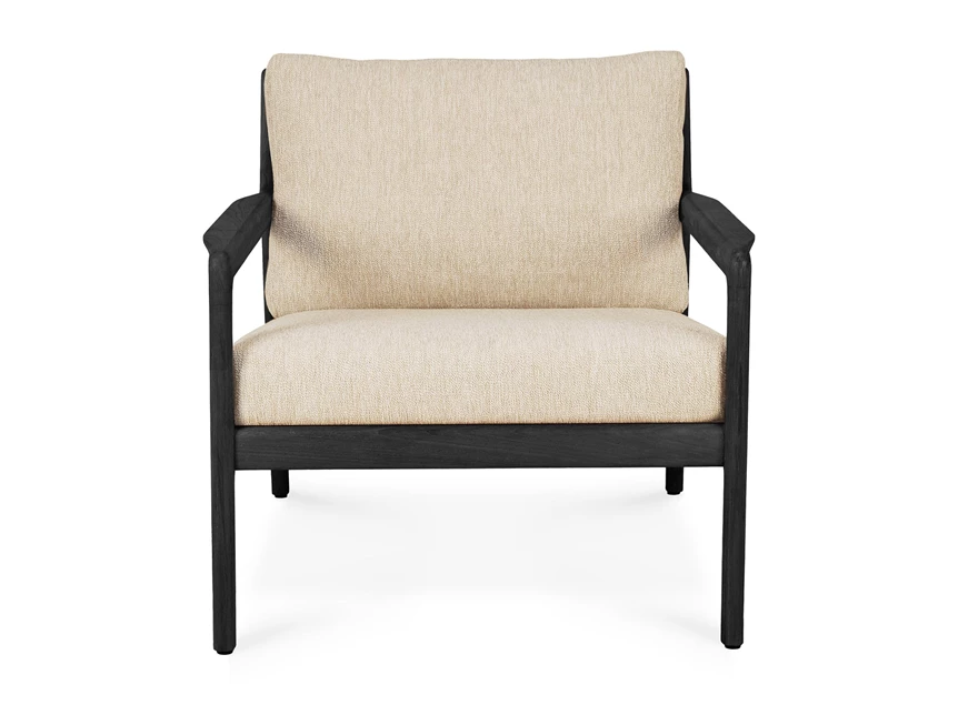 Front Bijzetzetel Teak Jack Black Outdoor Lounge Chair Natural 10228 Ethnicraft