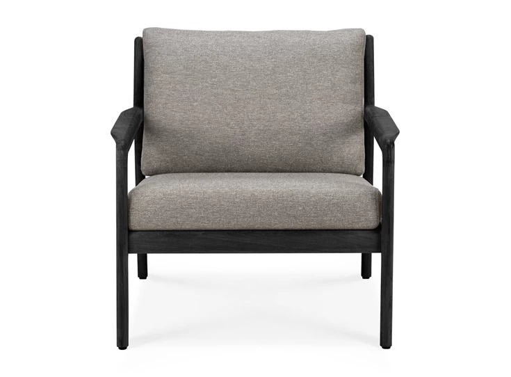 Front Bijzetzetel Teak Jack Black Outdoor Lounge Chair Mocha 10234 Ethnicraft